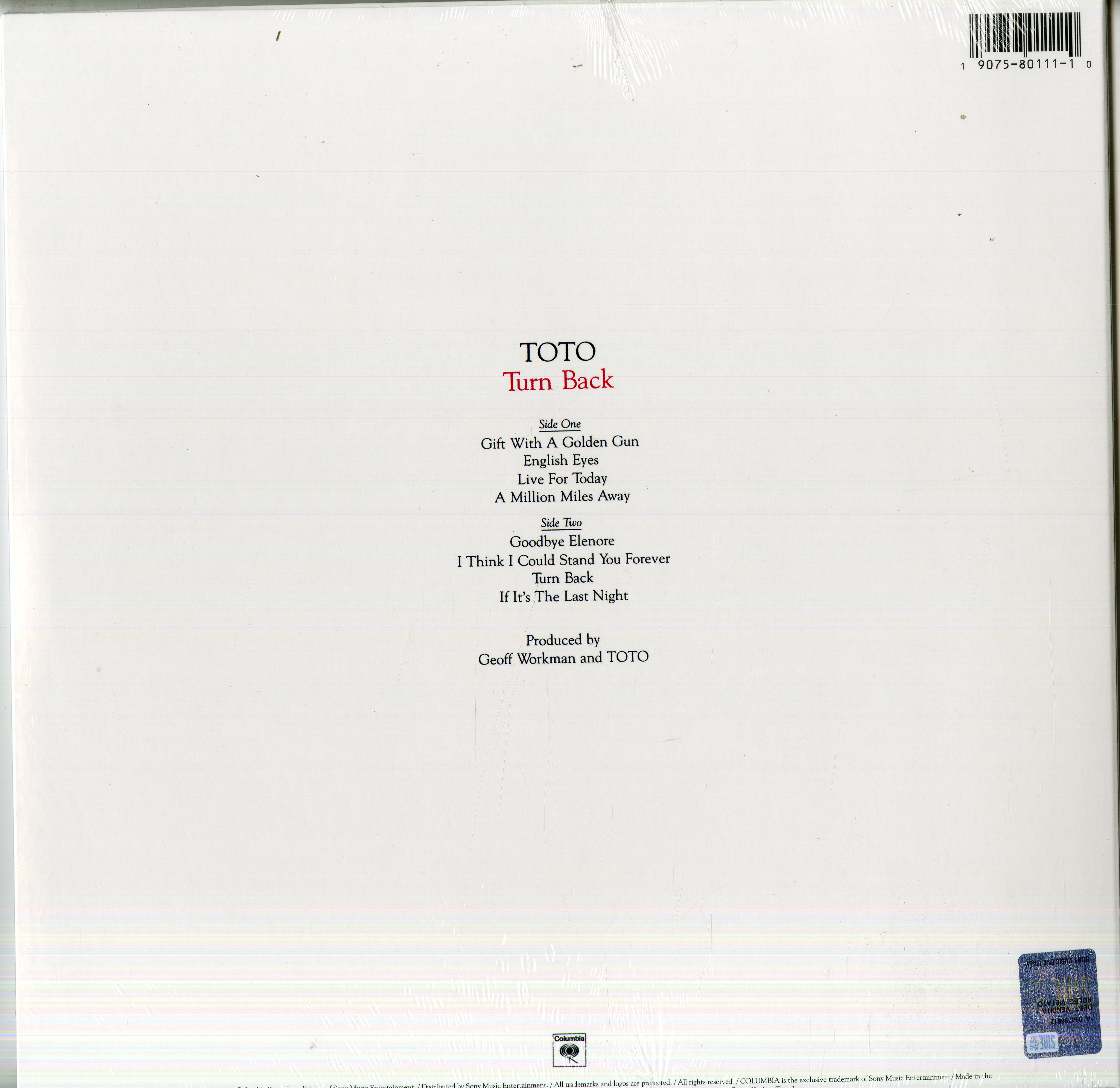 Toto Turn Back Lp | Discoteca Laziale