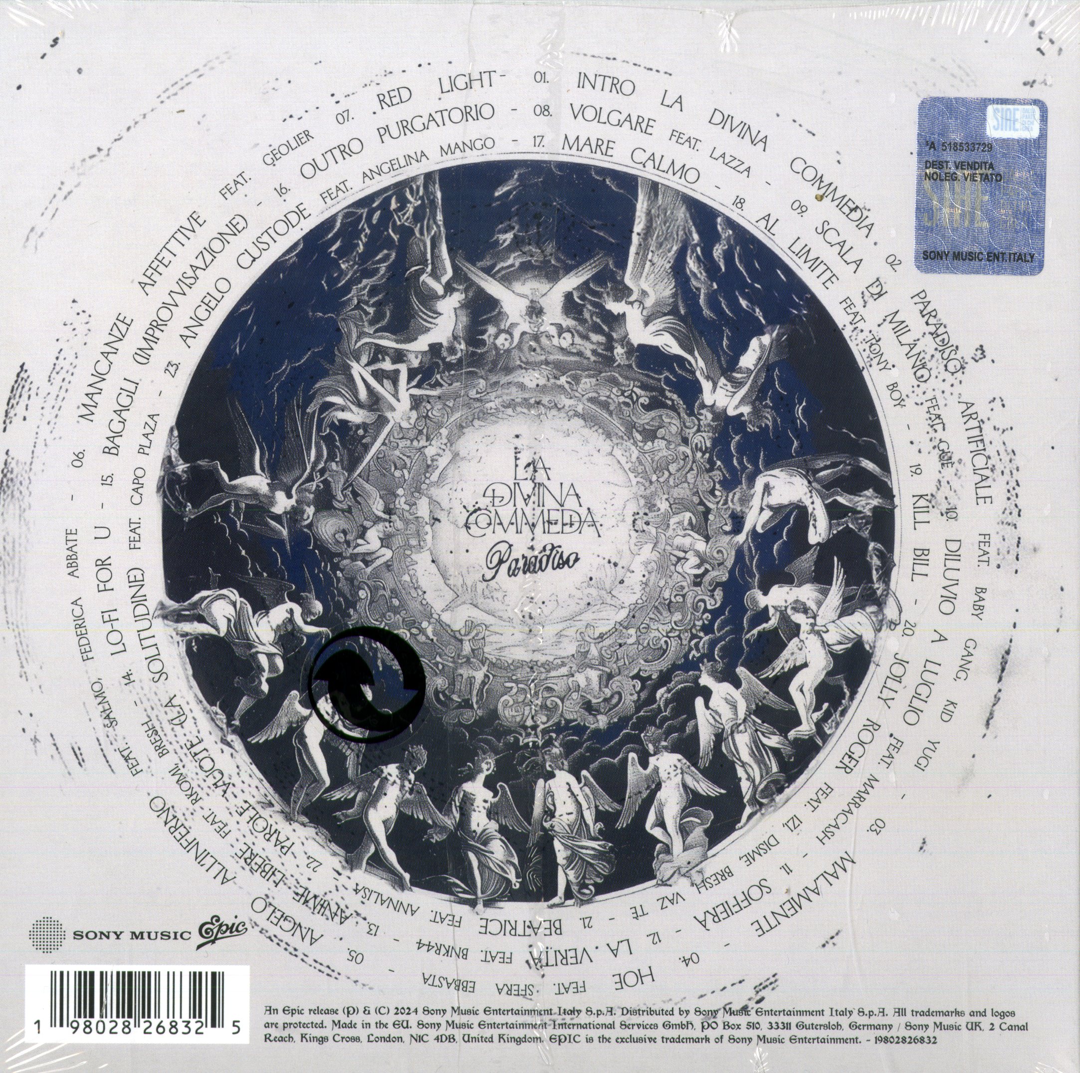 Tedua La Divina Commedia Manoscritto Cd 45 Cd Discoteca Laziale