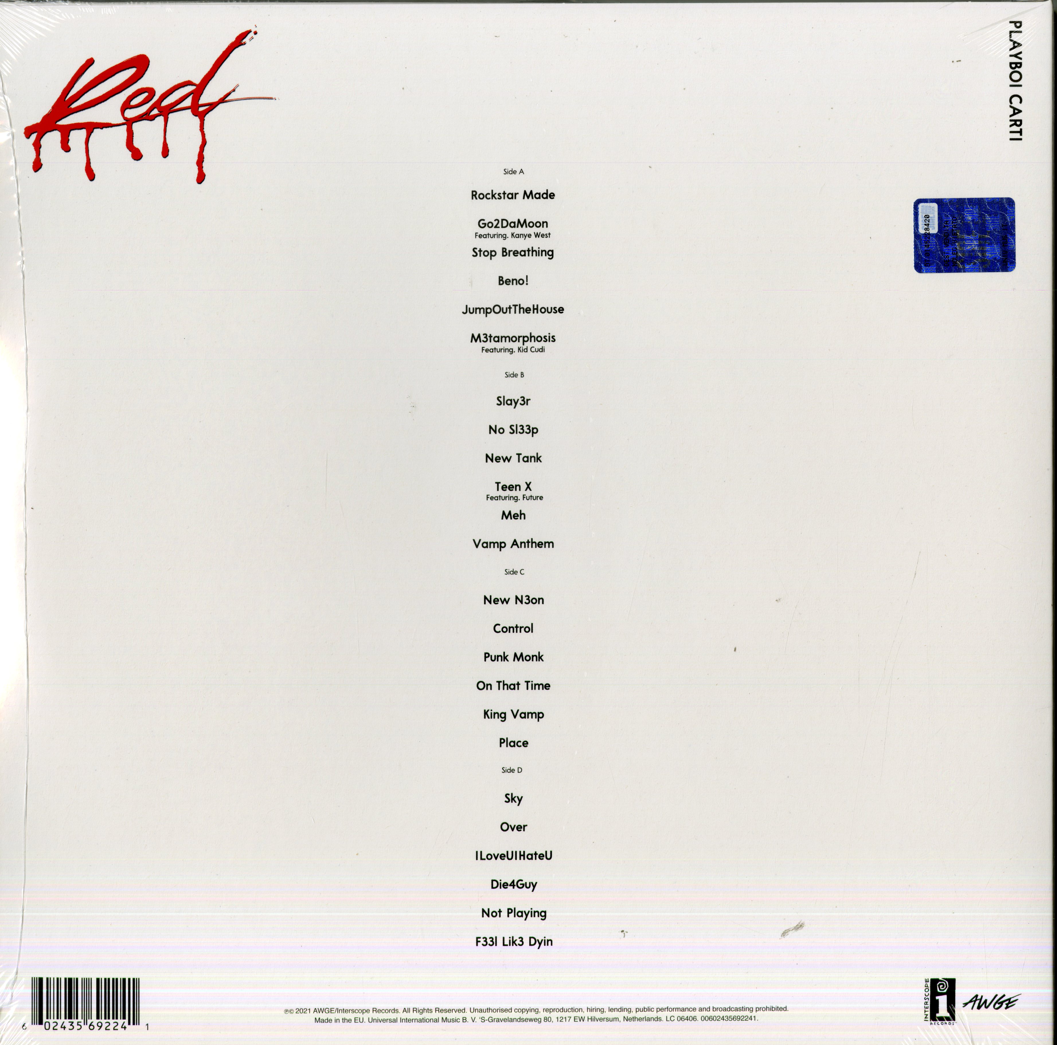 Playboi Carti Whola Lotta Red (Limited Edt.) Lp | Discoteca Laziale