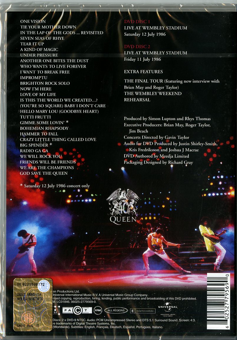 Queen Live At Wembley Stadium-25 Anniv.Edt. Dvd | Discoteca Laziale