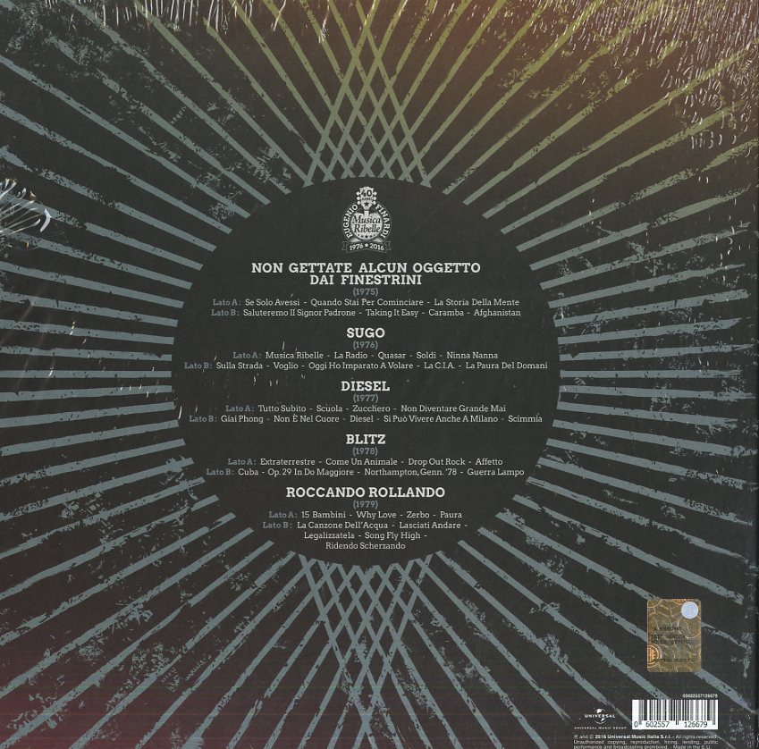 Finardi Eugenio 40 Anni Di Musica Ribelle (Boxset 5 Lp) Lp