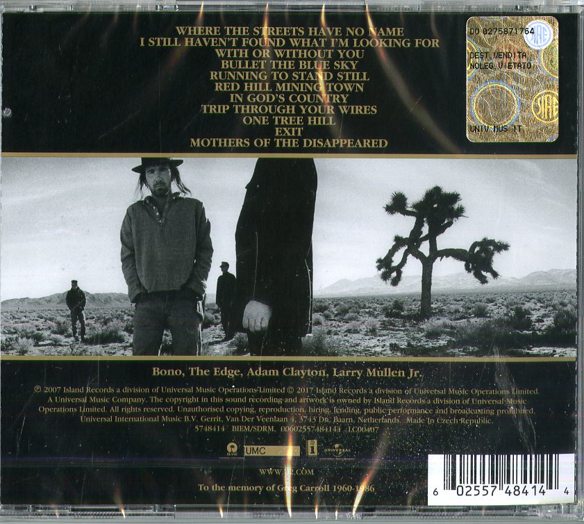 U2 The Joshua Tree (30Th Anniversary) Cd | Discoteca Laziale