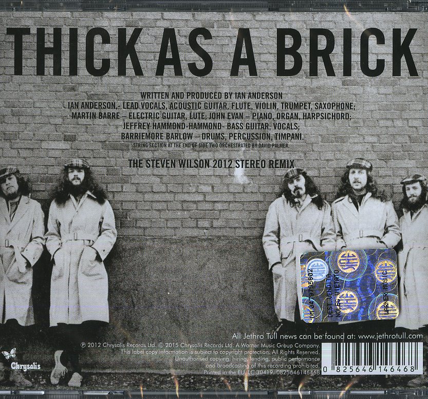 Jethro Tull Thick As A Brick (Steven Wilson Mix) Cd | Discoteca