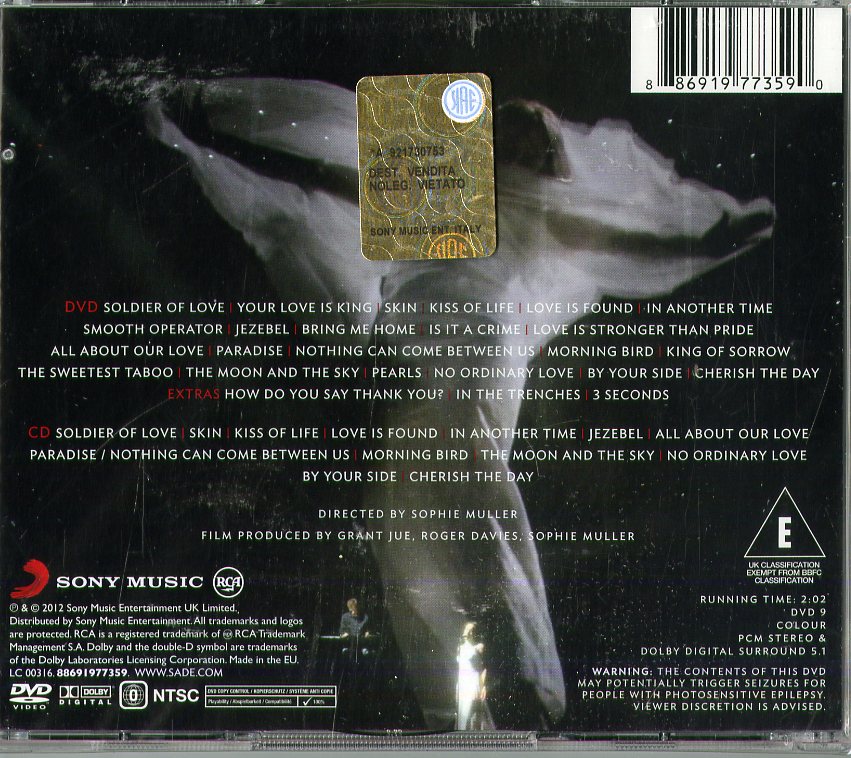 新品　Sade Bring Me : Live 2011 未開封 SADE LIVE 2011 Bring Me Home (DVD) CONCERT DVD 2 DISC W/ Slip