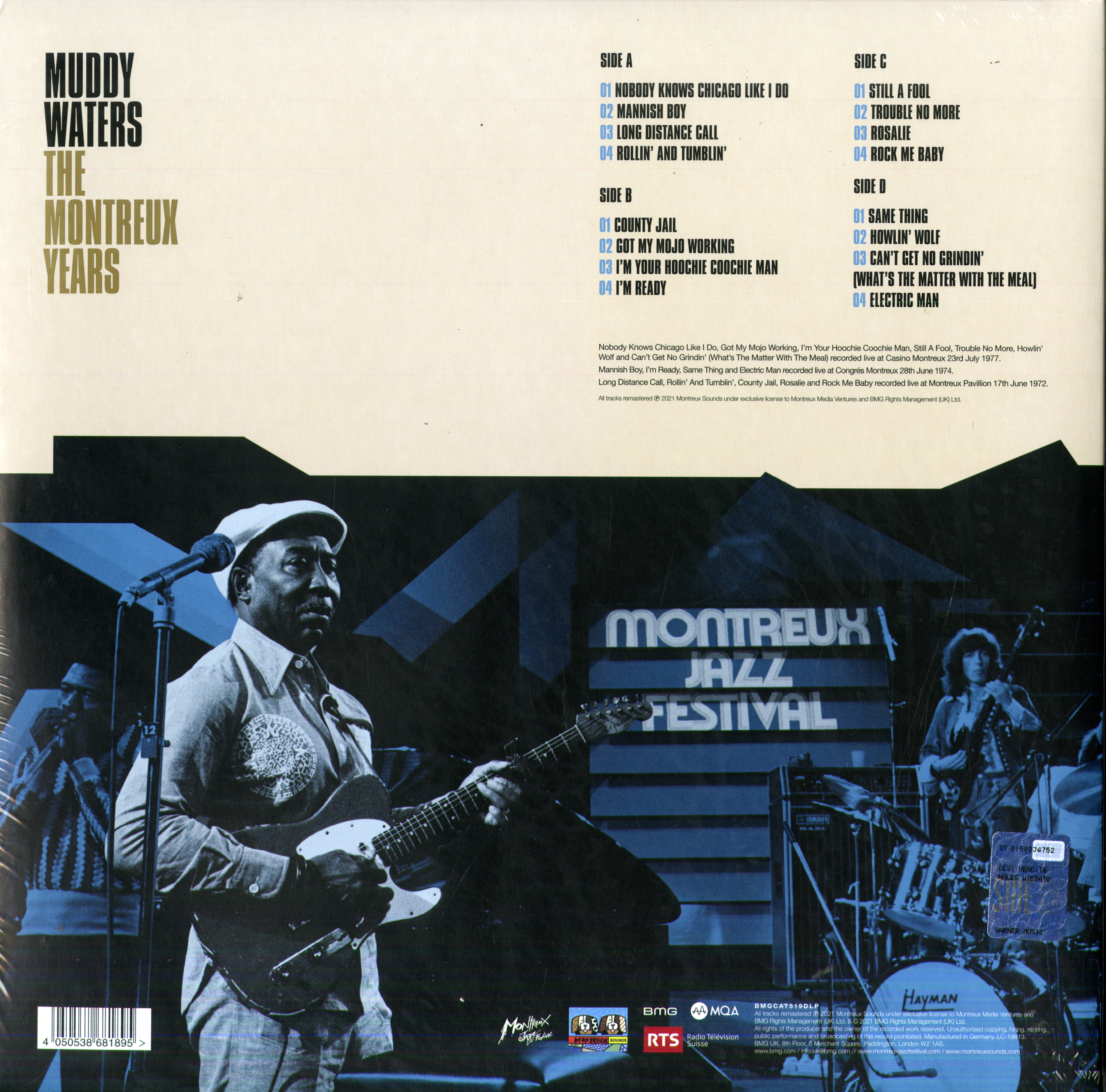 欧2LP Muddy Waters The Montreux Years BMGCAT519DLP BMG, Montreux Jazz F /00660 Muddy Waters The Montreux Years 2LP Jazz Blues BMG