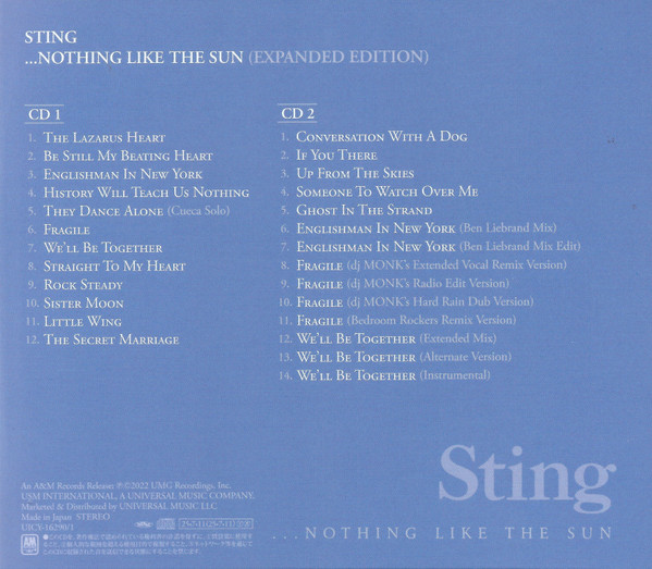 Sting Nothing Like The Sun (Expanded Edition) Shm-Cd Cd