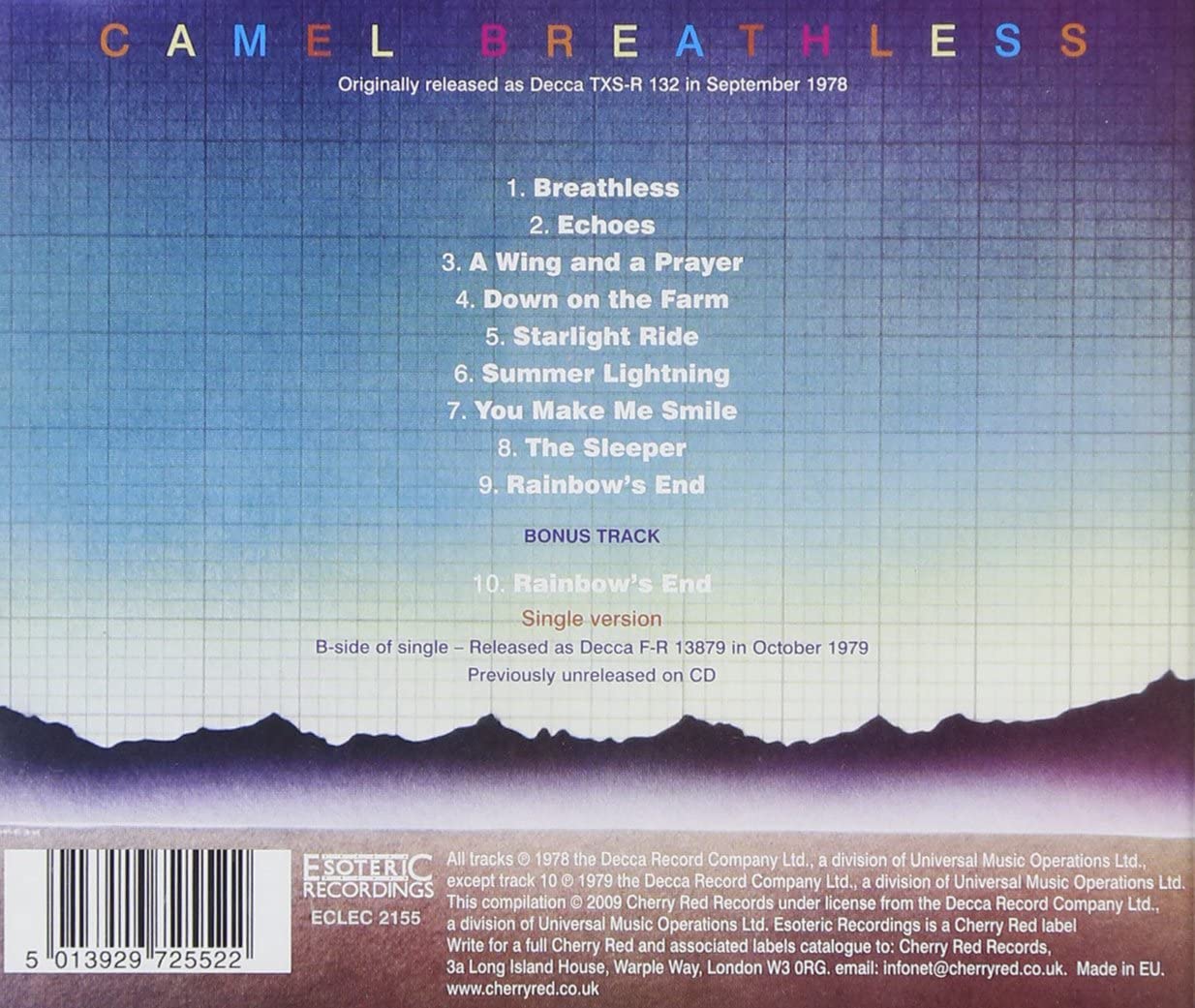 Camel Breathless (Remastered) Cd | Discoteca Laziale