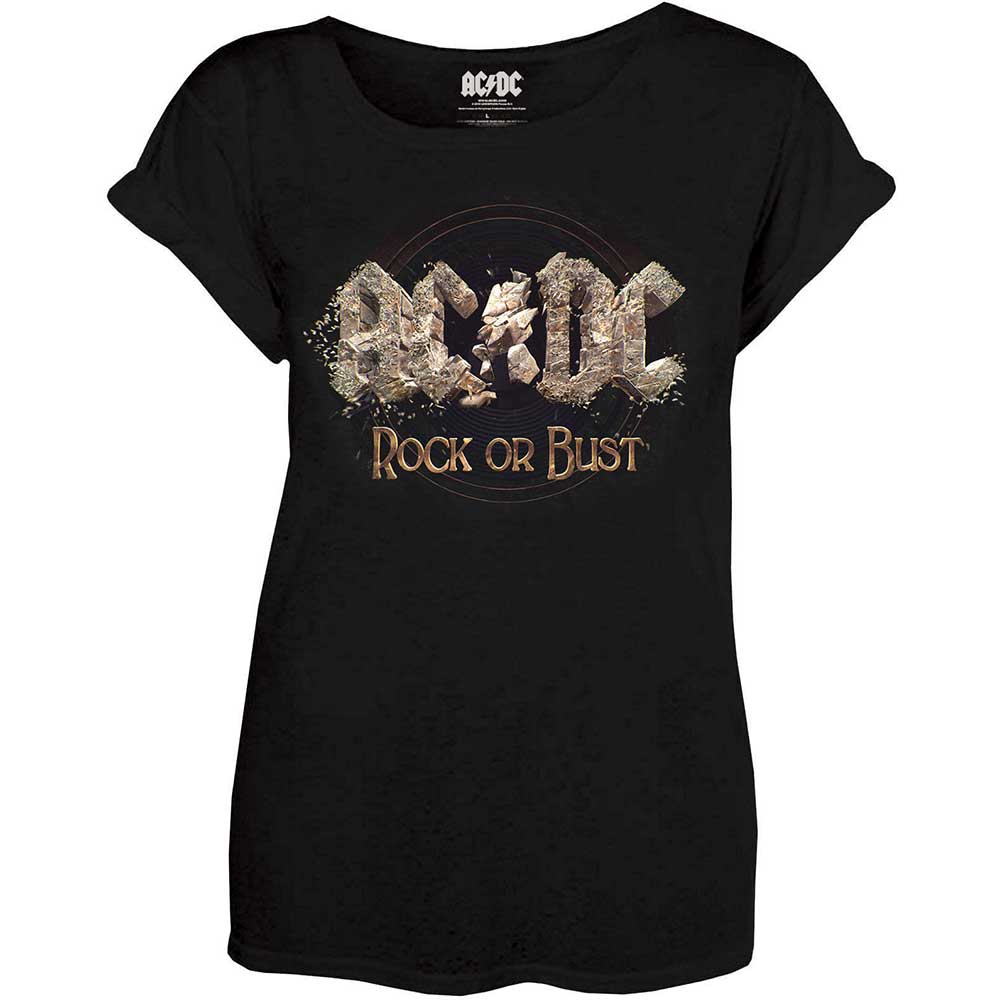 AC/DC T-Shirt Uomo – Rock & Roll Will Never Die – Colore Nero, 100% Cotone, Vestibilità Regolare – Merch Ufficiale