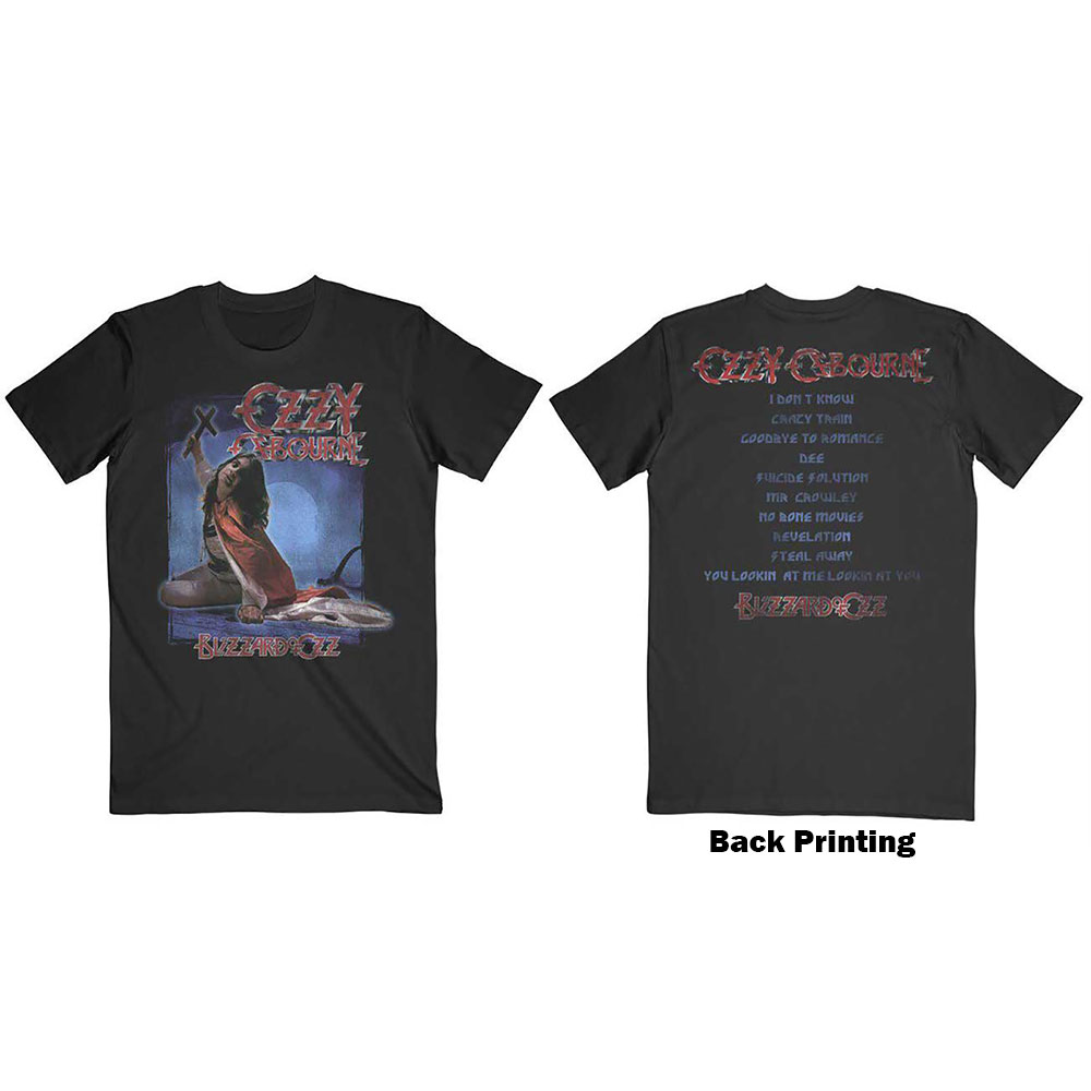 T-Shirt - Ozzy Osbourne - Blizzard of Ozz Tracklist Back Print - Rock Off