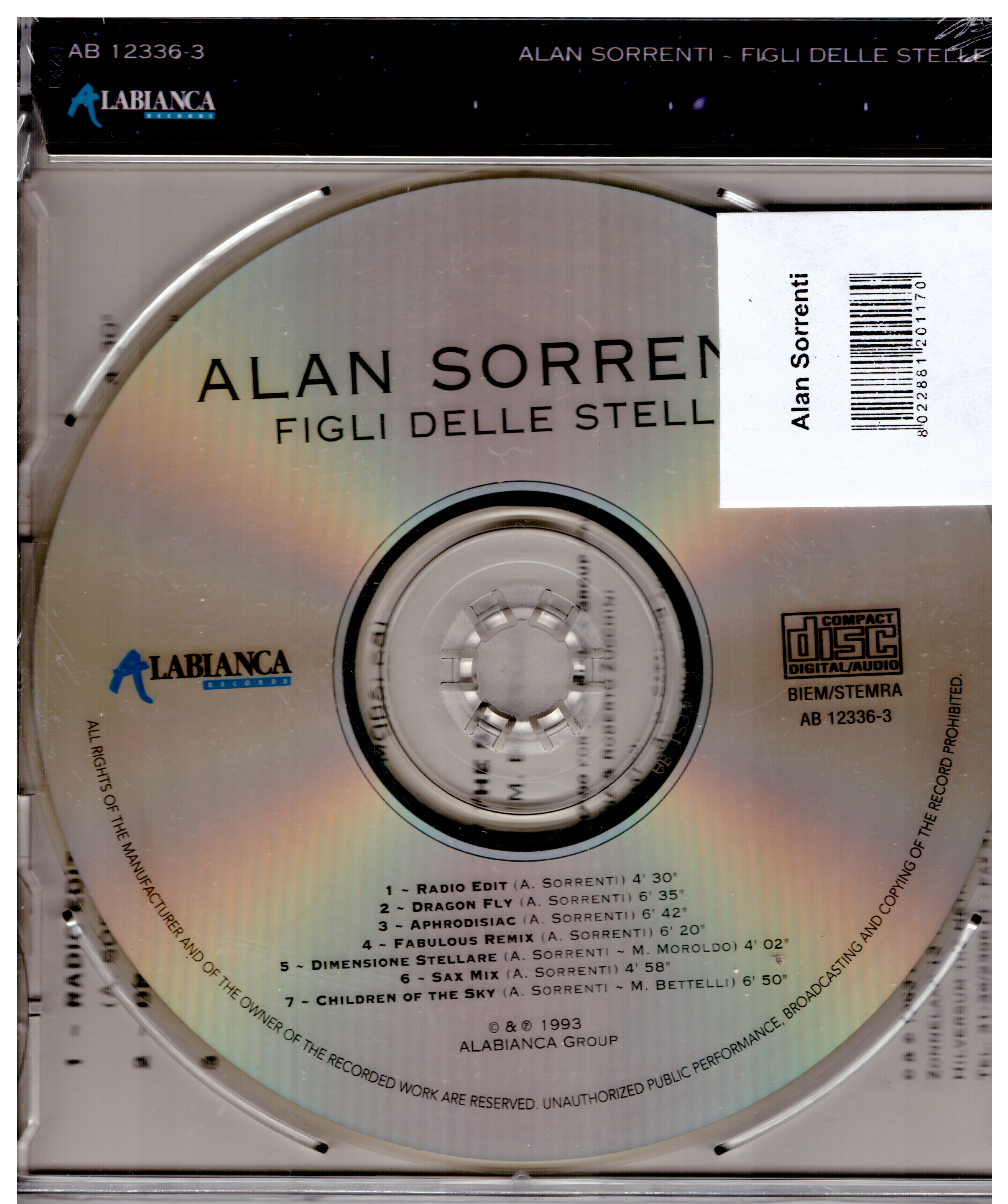 Sorrenti Alan Figli Delle Stelle (Remixes) Cd | Discoteca Laziale