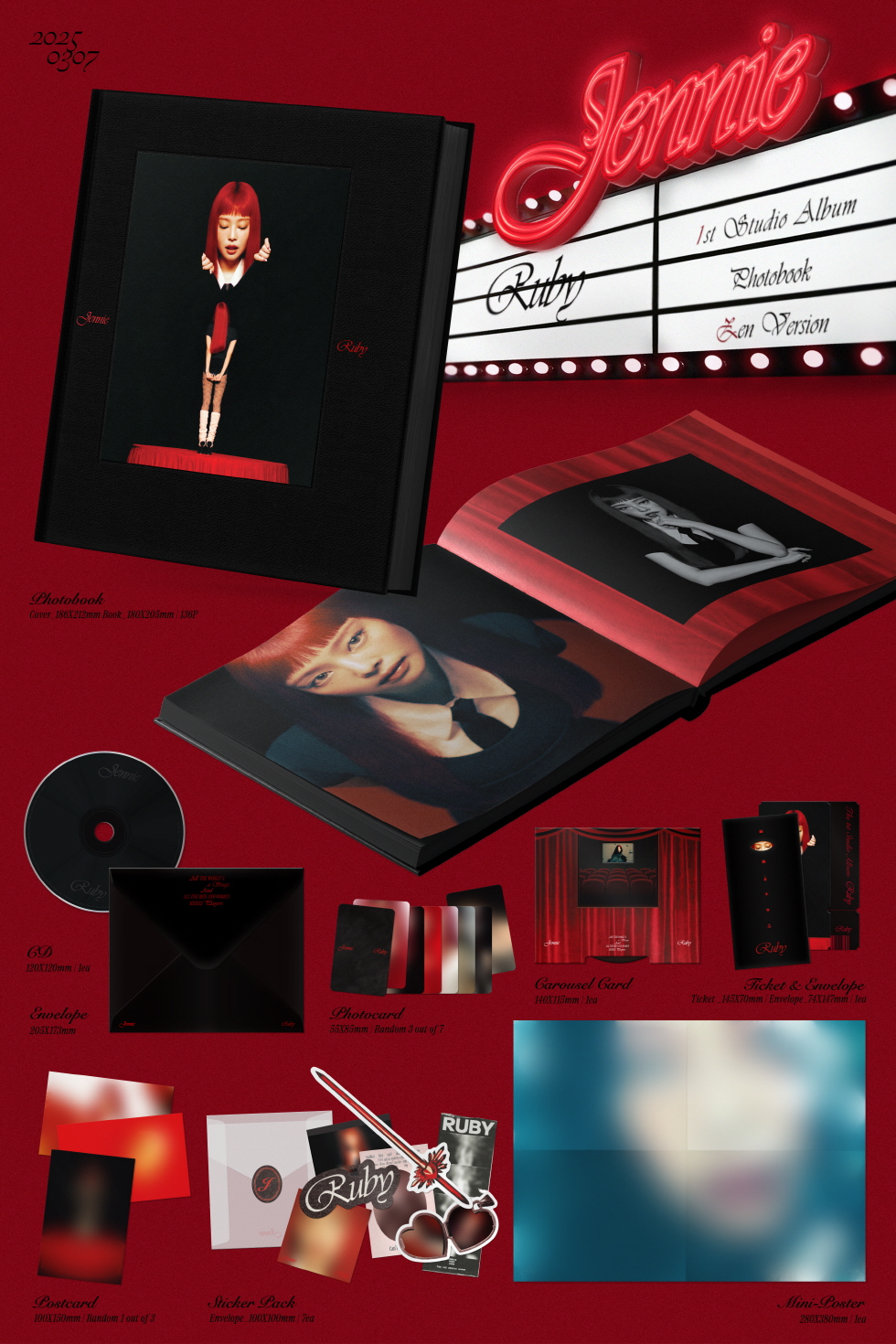 Jennie The 1St Studio Album [Ruby] (Photobook - Jane Ver.) Cd