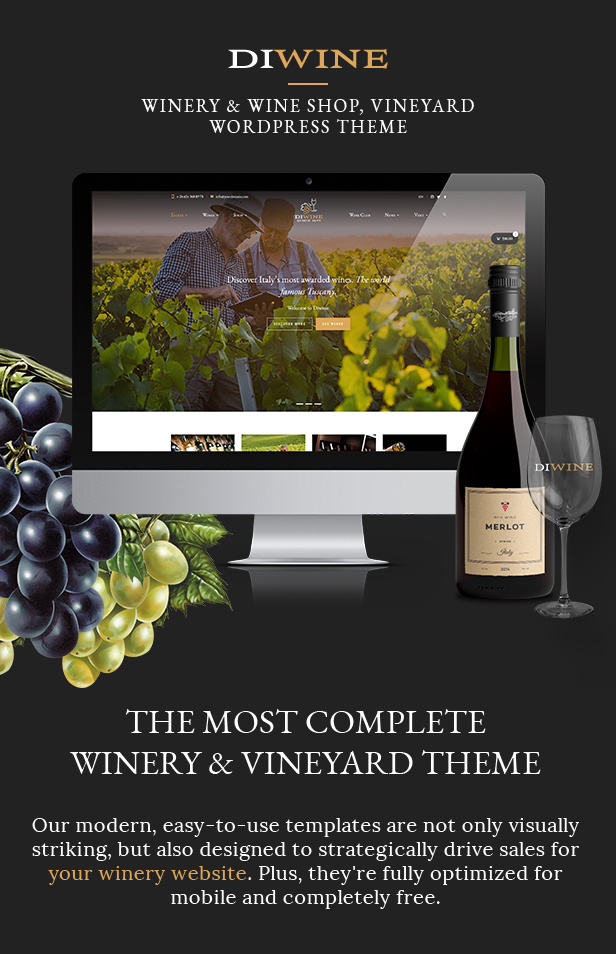 Diwine - Winery & Wine Shop, Vineyard WordPress Theme - 1