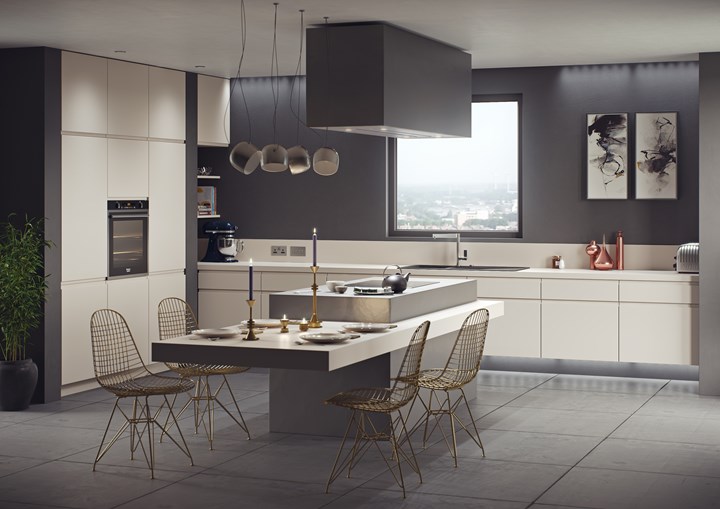 Handleless Kitchen Door in Super Matt Mussel -3 Handleless Kitchen Door in Super Matt Mussel -3