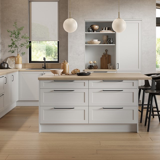 Super Matte Light Grey Skinny Shaker Replacement Kitchen Door | Skinny Shaker