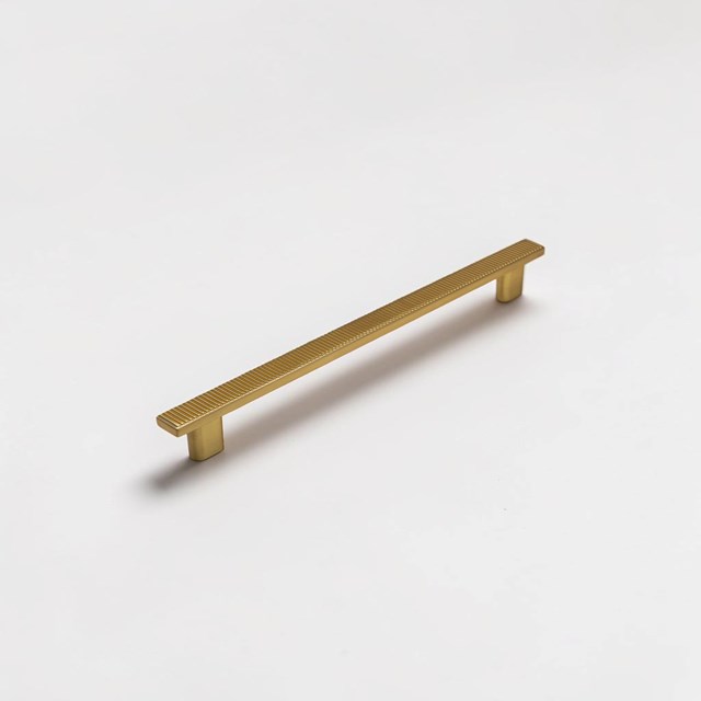 Perugia Bar Ribbed Satin Brass Traditional Handle | Traditional Handles
