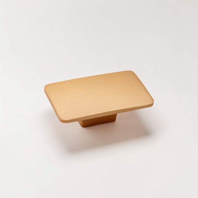 Camden Rectangular Satin Brass Traditional Knob | Traditional Knobs