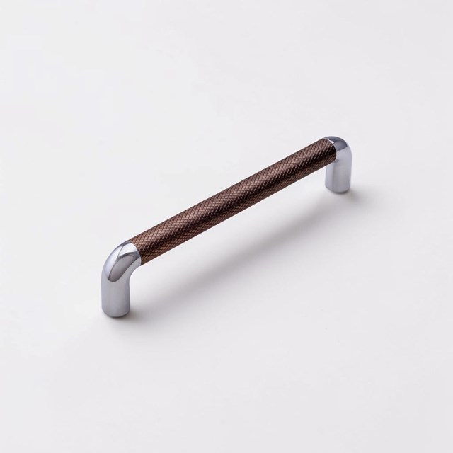 Lany Knurled Antique Copper / Chrome Contemporary Handle | Contemporary Handles