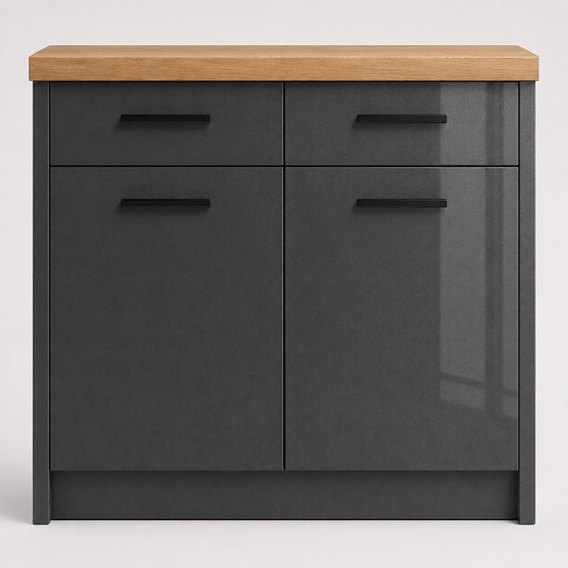 High Gloss Anthracite Slab Replacement Kitchen Door | Slab High Gloss Anthracite Slab Replacement Kitchen Door | Slab