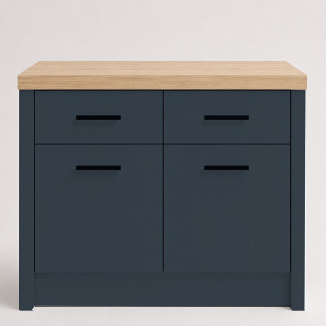 Painted Oak Alby Blue Slab Replacement Kitchen Door | Slab Painted Oak Alby Blue Slab Replacement Kitchen Door | Slab