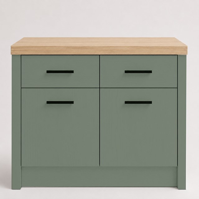 Painted Oak Reed Green Slab Replacement Kitchen Door | Slab Painted Oak Reed Green Slab Replacement Kitchen Door | Slab