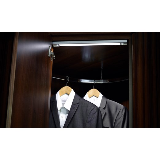 Surface Mounted 12V Wardrobe Light with 2 x PIR Aluminium Cool