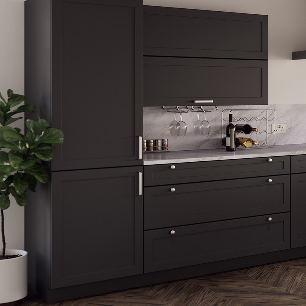 Super Matte Black Skinny Shaker Replacement Kitchen Door | Skinny Shaker Super Matte Black Skinny Shaker Replacement Kitchen Door | Skinny Shaker