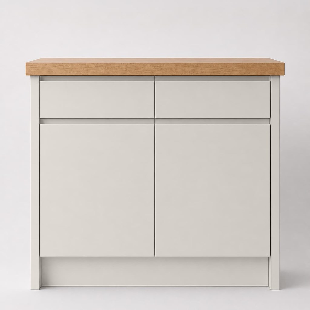 Super Matt Angora Grey J Pull Replacement Kitchen Door