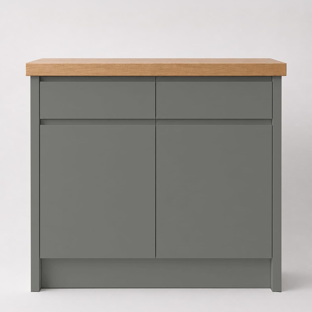 Super Matt Dust Grey J Pull Replacement Kitchen Door