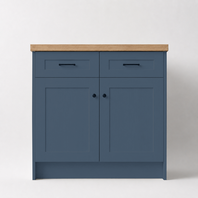 Painted Oak Alby Blue Skinny Shaker Replacement Kitchen Door
