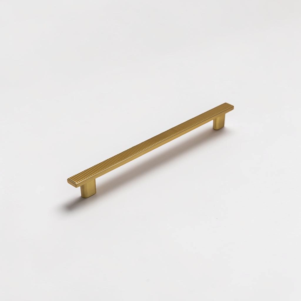 Perugia Bar Ribbed Satin Brass Traditional Handle | Traditional Handles