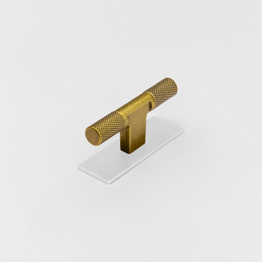 Venice T Bar Aged Brass Designer Handle | Designer Handles
