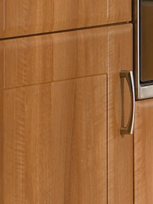 Close up of Shaker Auckland kitchen doors in Medium Walnut