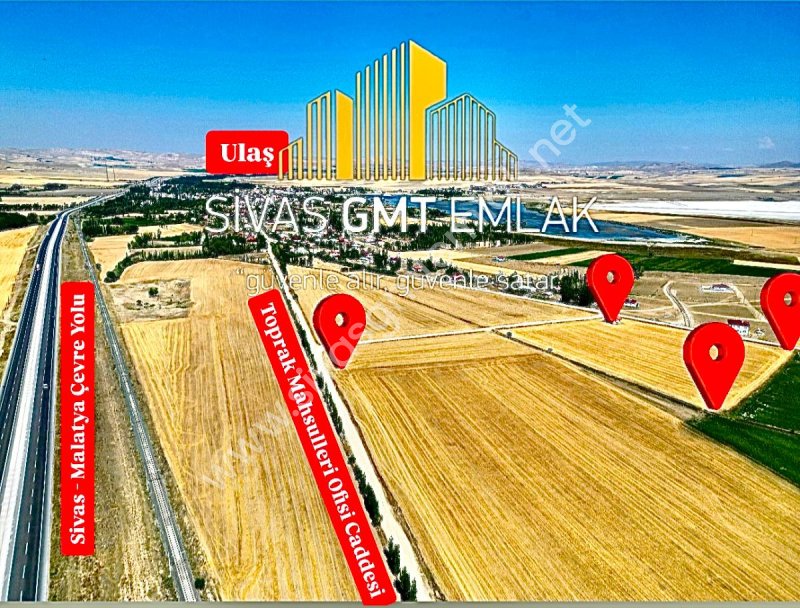 SİVAS GMT EMLAK ULAŞ HÜRRİYET MAH SATILIK TEKTAPU 29.125M2 TARLA