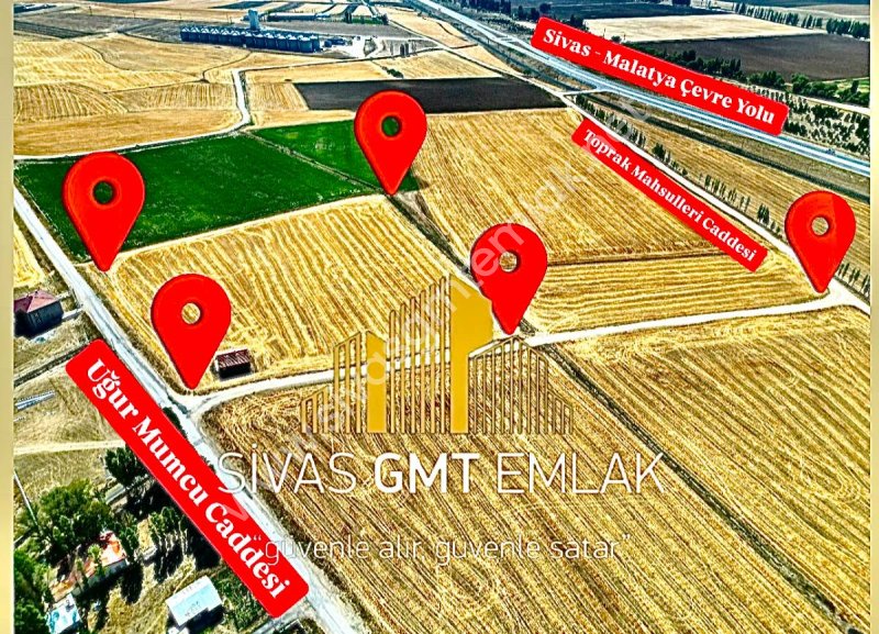 SİVAS GMT EMLAK ULAŞ HÜRRİYET MAH SATILIK TEKTAPU 29.125M2 TARLA