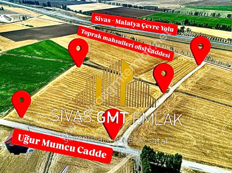 SİVAS GMT EMLAK ULAŞ HÜRRİYET MAH SATILIK TEKTAPU 29.125M2 TARLA