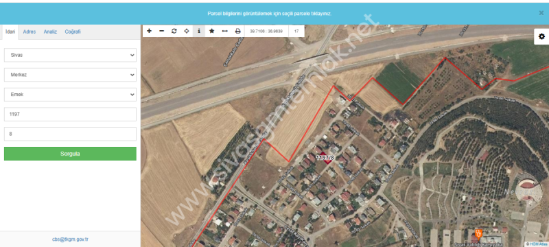 SİVAS GMT EMLAK'TAN KARŞIYAKA'DA VİLLA İMARLI 280M2 SATILIK ARSA