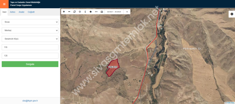 SİVAS GMT EMLAK'TAN SERPİNCİK'TE SATILIK TEK TAPU 13.687M2 TARLA