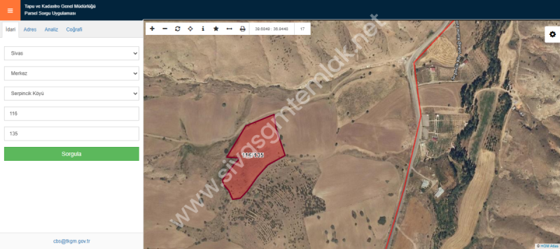SİVAS GMT EMLAK'TAN SERPİNCİK'TE SATILIK TEK TAPU 13.687M2 TARLA