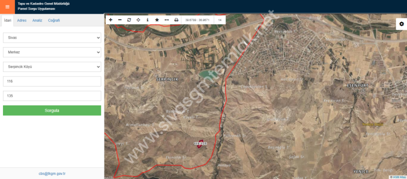 SİVAS GMT EMLAK'TAN SERPİNCİK'TE SATILIK TEK TAPU 13.687M2 TARLA