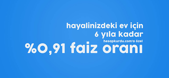 Kısa Vadeli Konut Kredisinde %0,91 Kar Payı Oranı