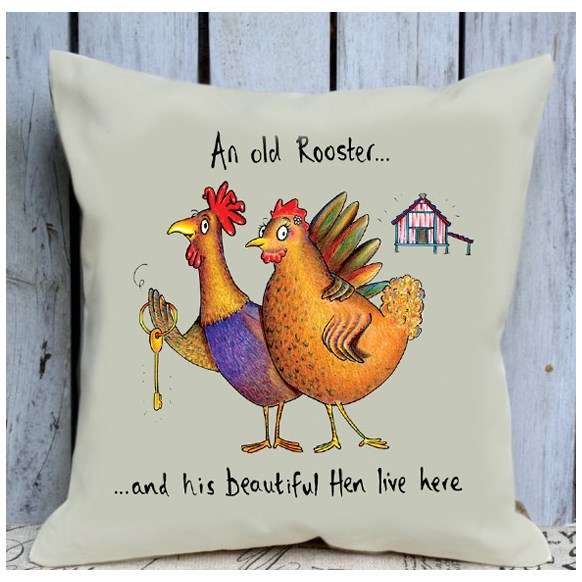 Old Rooster Cushion Large