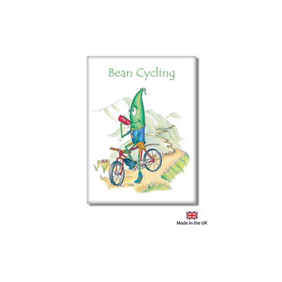 Bean Cycling Fridge Magnet