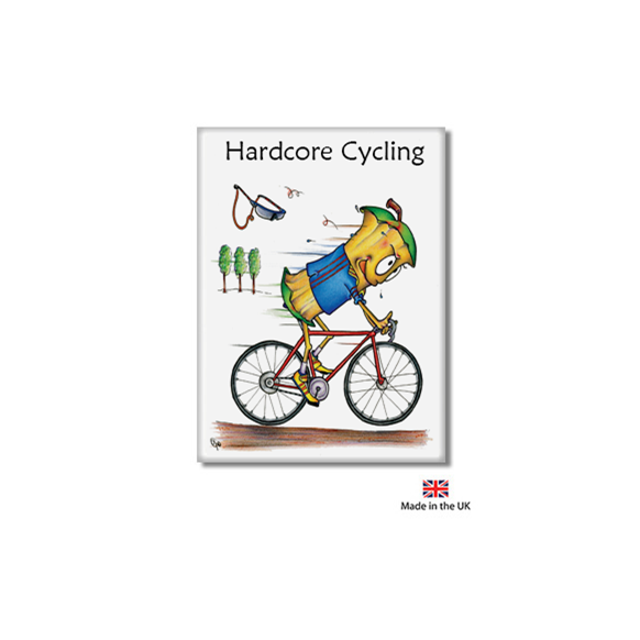 Hard Core Cycling Fridge Magnet