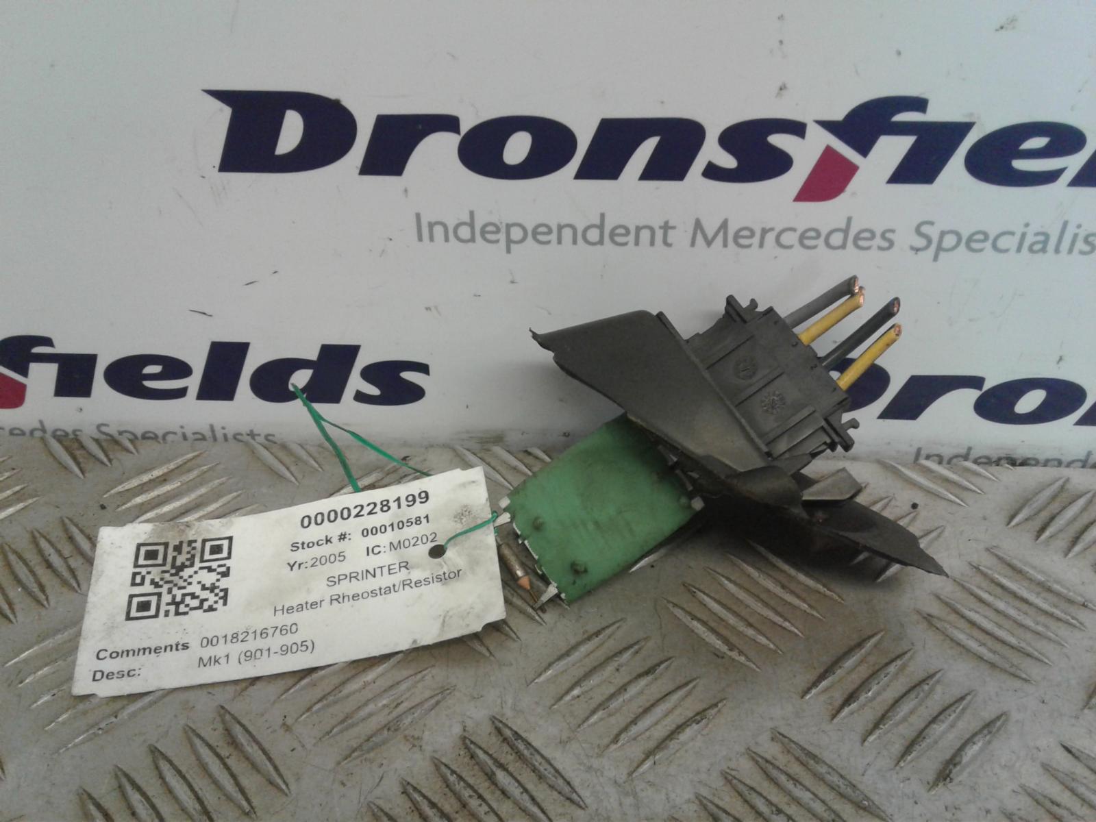 View Auto part Heater Rheostat Mercedes Sprinter 2005
