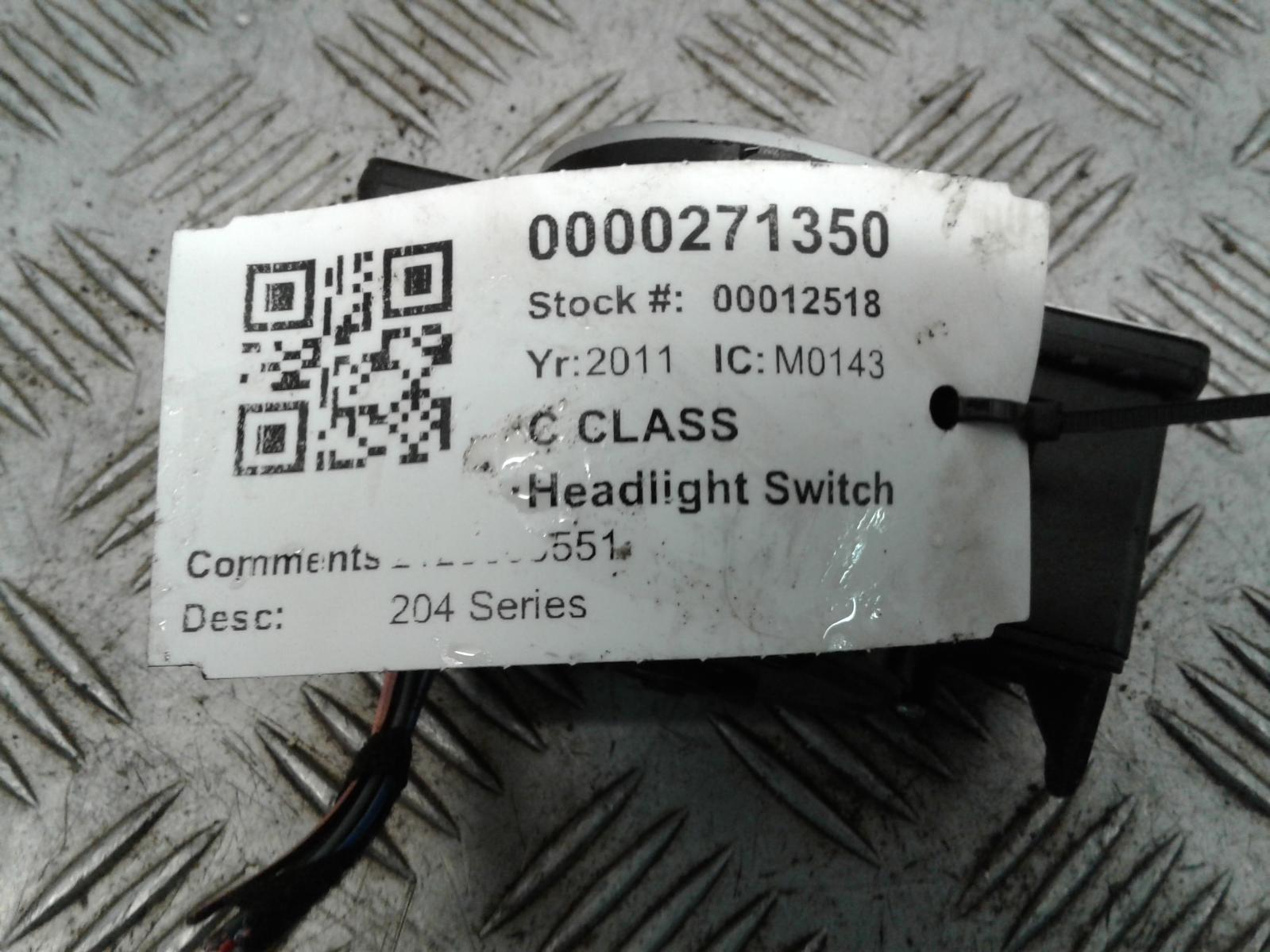 View Auto part Headlight Switch Mercedes C Class 2011