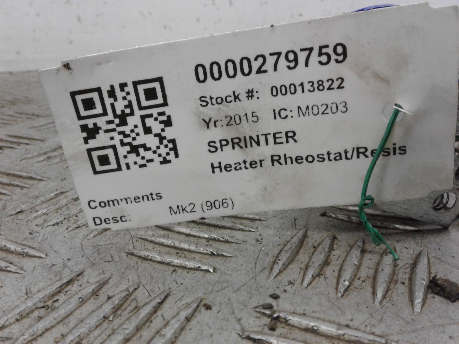 View Auto part Heater Rheostat Mercedes Sprinter 2015