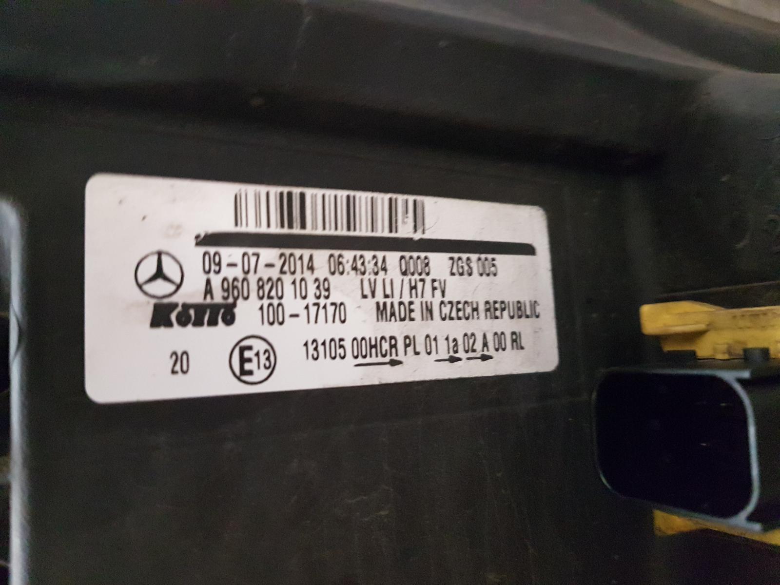 View Auto part L Headlamp Mercedes Actros 2011