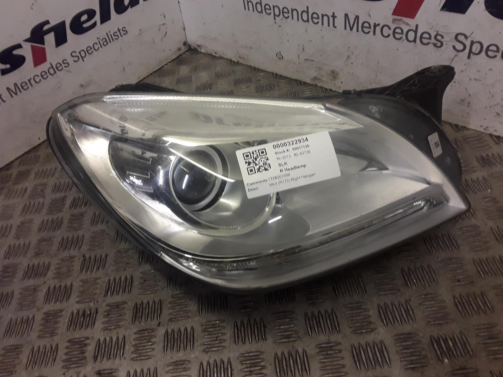 View Auto part R Headlamp Mercedes Slk 2013