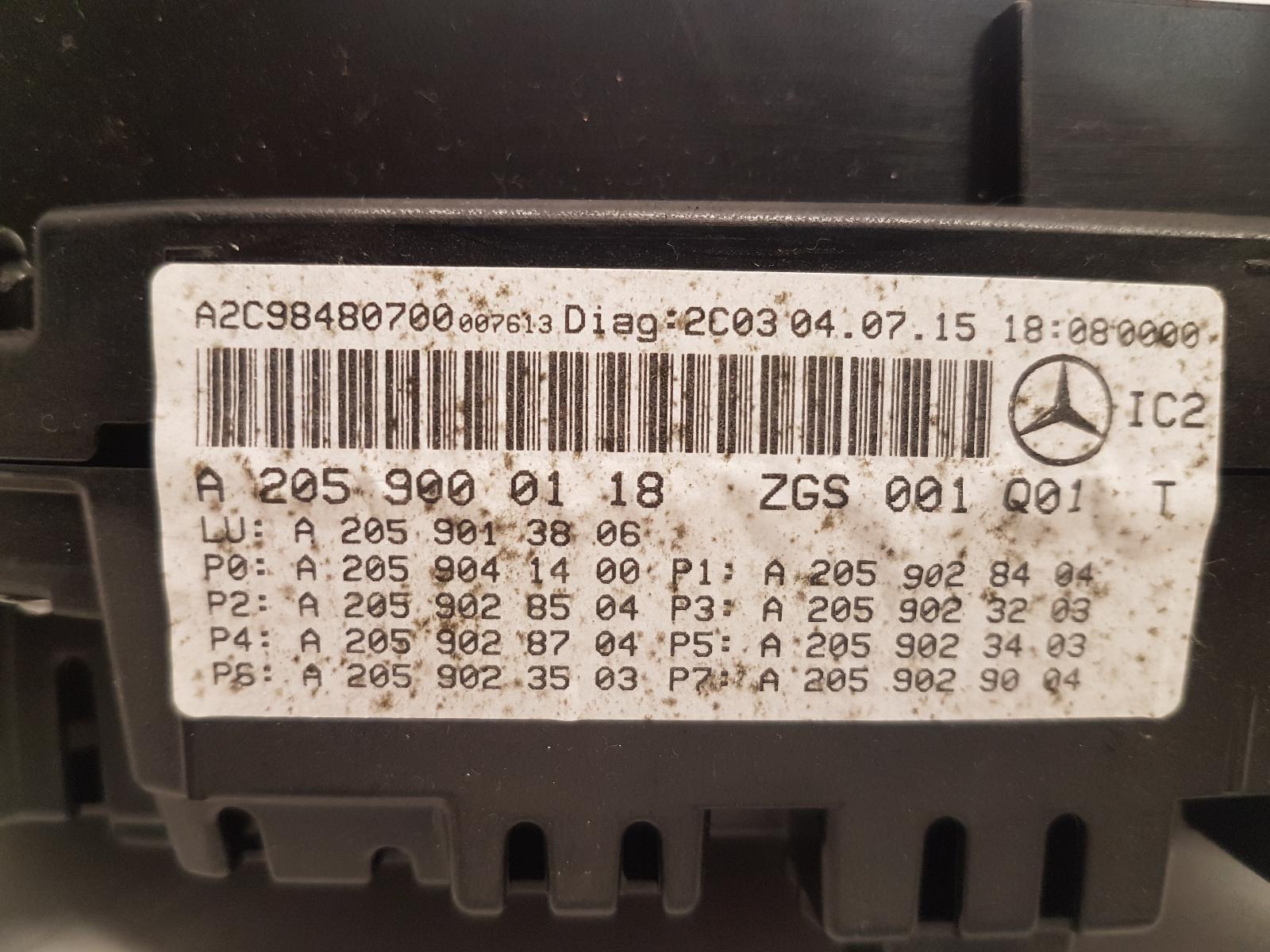 View Auto part Speedometer Mercedes C Class 2015