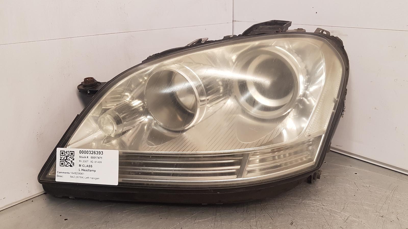 View Auto part L Headlamp Mercedes M Class 2007